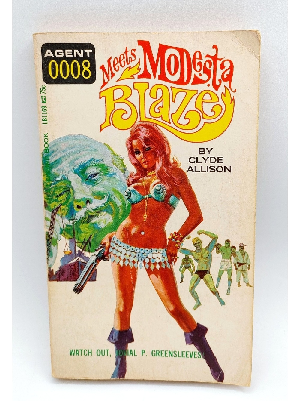 1966 Clyde Allison AGENT 0008 MEETS MODESTA BLAZE 1st Printing James Bond Spoof